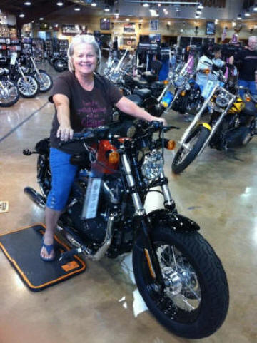 Sharon Lewis on a bike